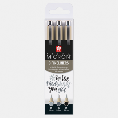 PIGMA MICRON SET 05 BLACK GRAY