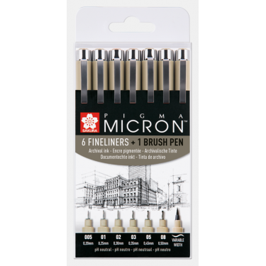 PIGMA MICRON BLACK SET 6+1