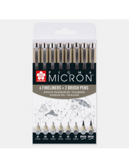 PIGMA MICRON SET 8 COOL GRAY