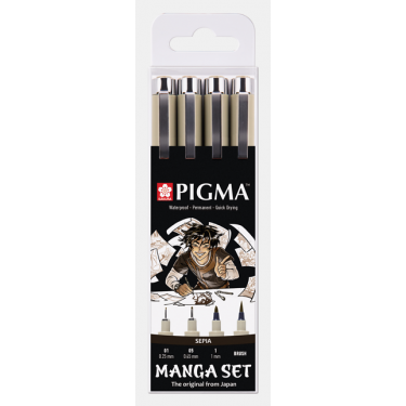 PIGMA MANGA SEPIA SET 4